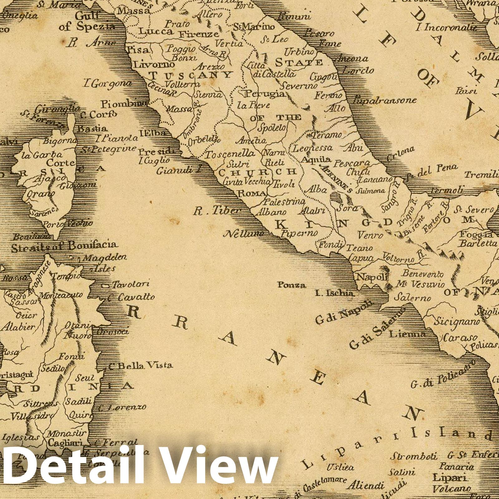 Italy 1812 Historical Map Print - Antique Atlas Plate Reproduction