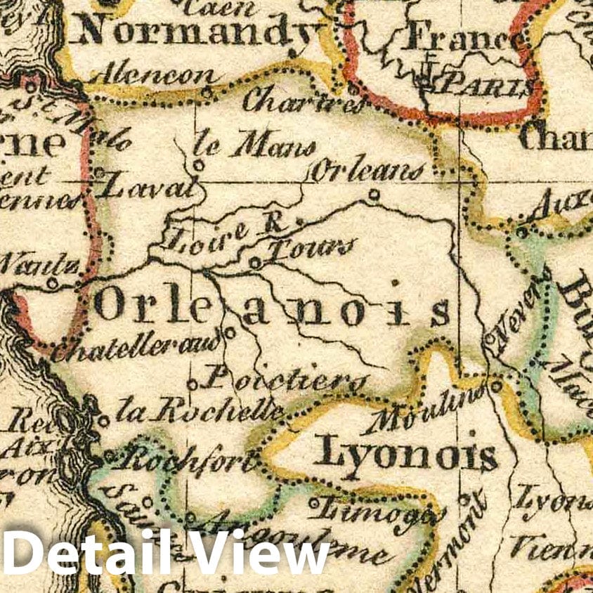 France, 1758 - Historical Map Print from Atlas Minimus