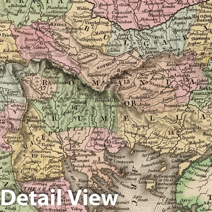 Turkey in Europe, 1836 - Historical Map Print