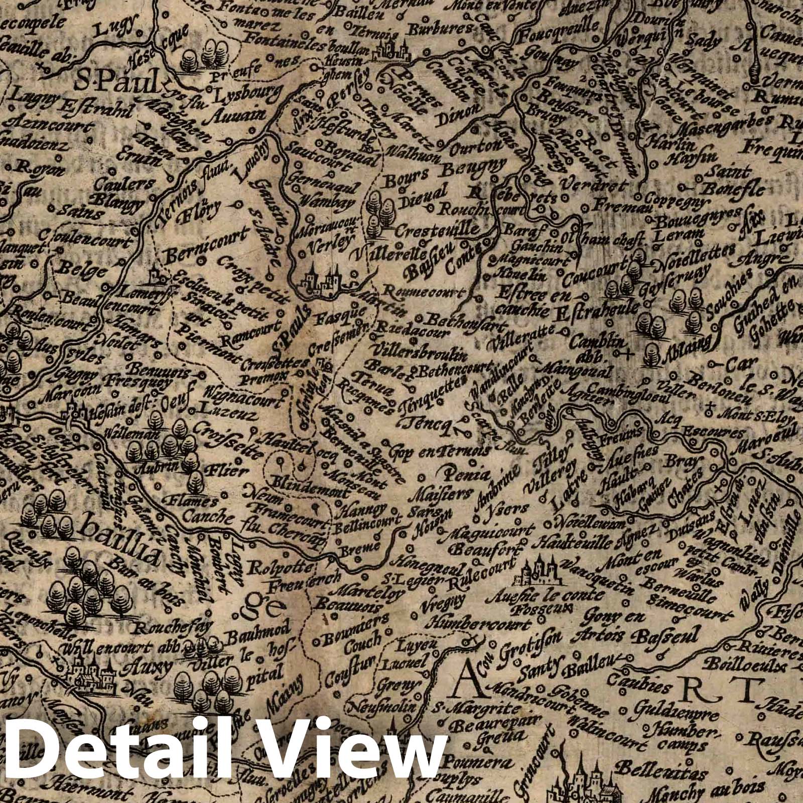 Artois, France - Plate No. 51, 1600 - Historical Map Print