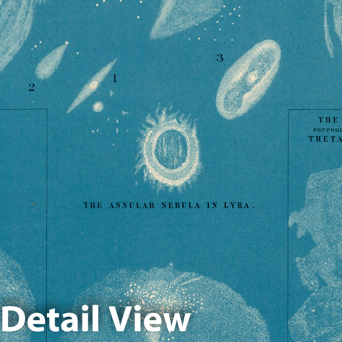 Nebulae - Celestial Map, 1869 - Historical Astronomy Print