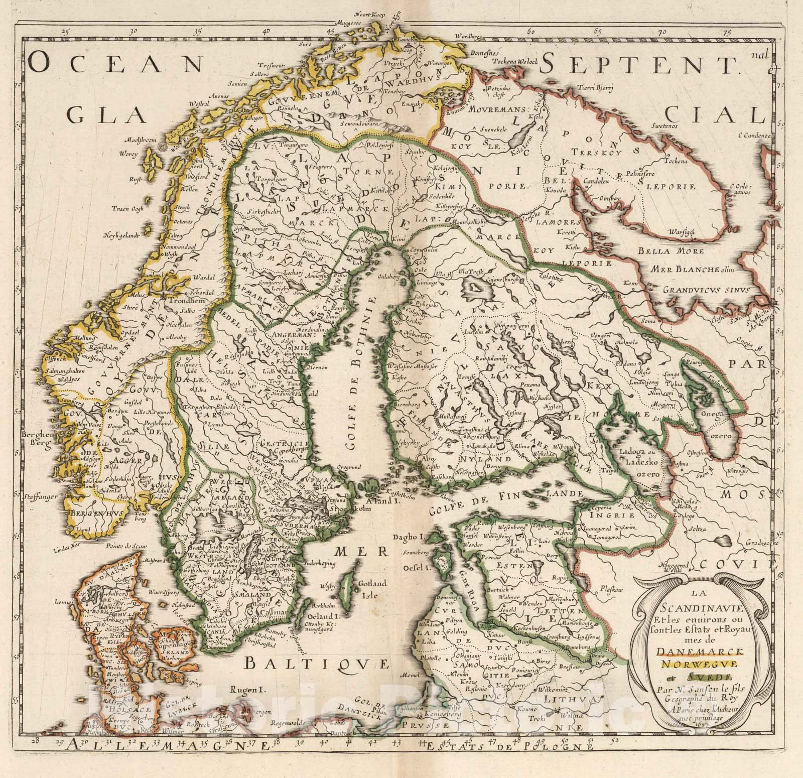 Scandinavia, 1697 - Historical Map Print