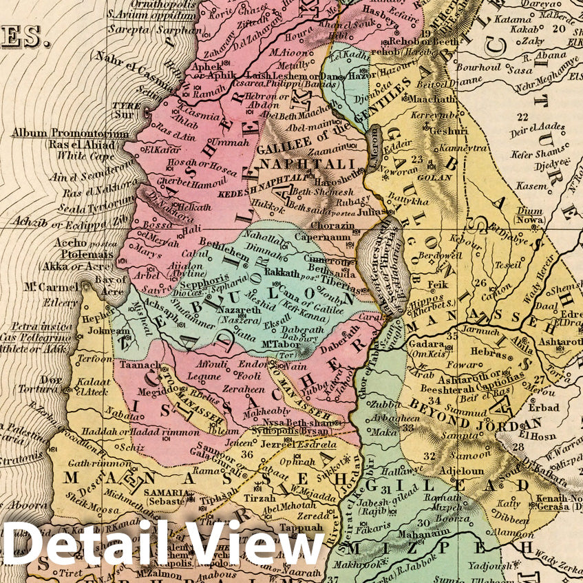 Palestine and Adjacent Countries, 1836 - Historical Map Print