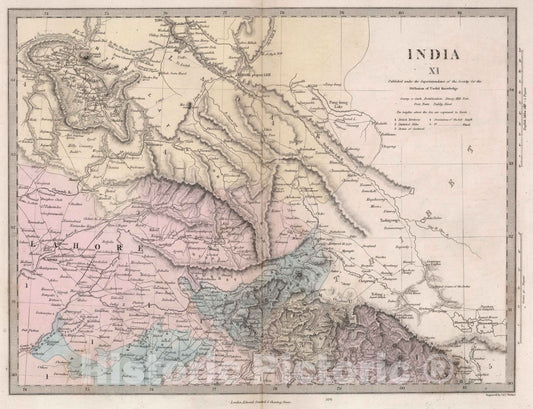Historic Map : India,India XI 1856 , Vintage Wall Art