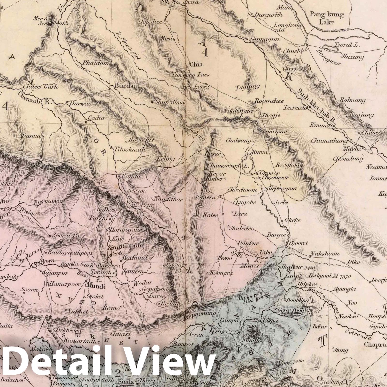 Punjab, Lahore, and Ladakh, India - Plate No. 11, 1856 Historical Map Print