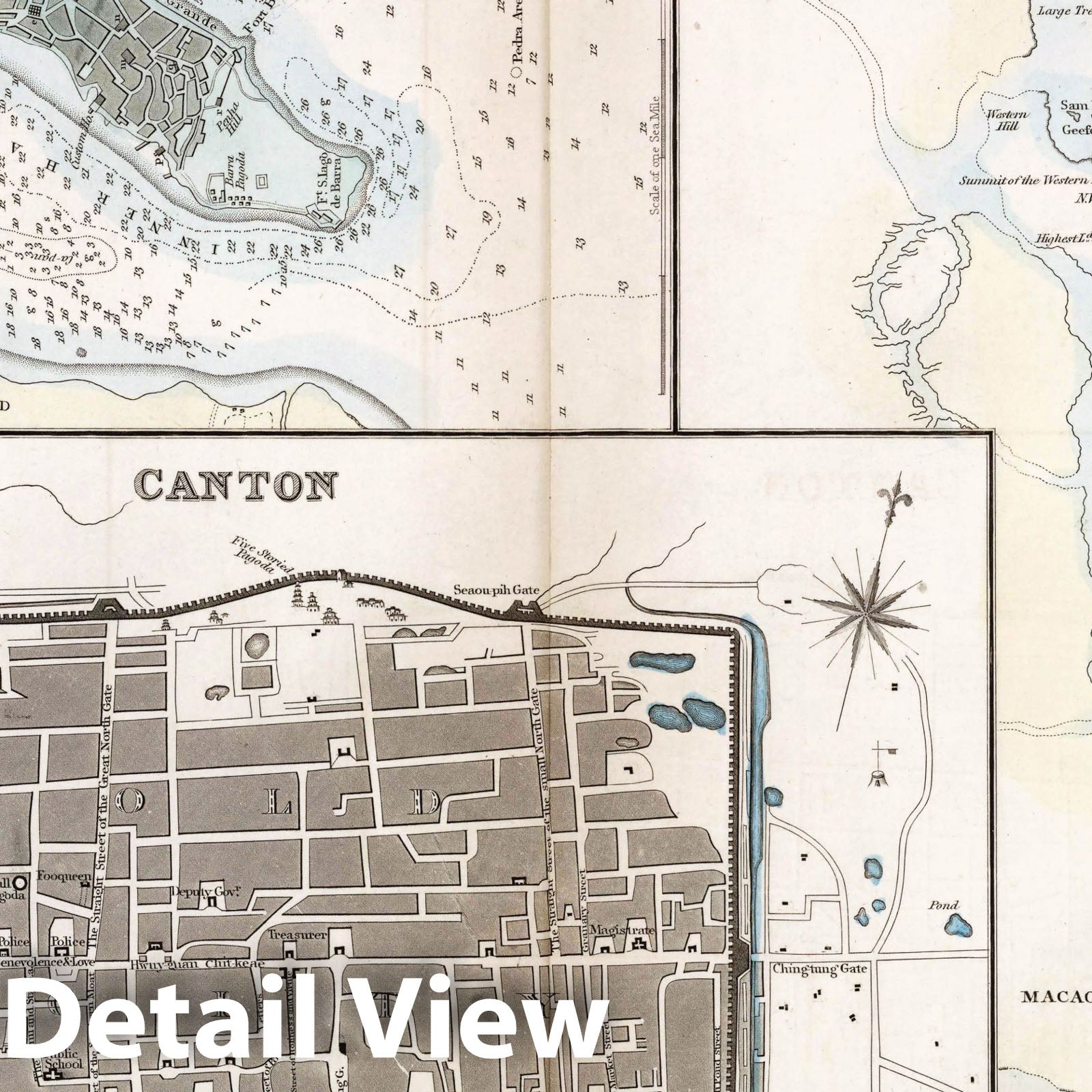 Canton, Macao, and Hong Kong - Nautical Chart, 1856 - Historical Map Print