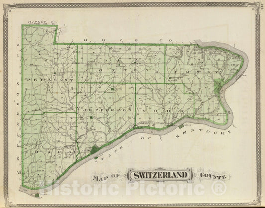 Historic Map : Map of Switzerland County, 1876 - Vintage Wall Art