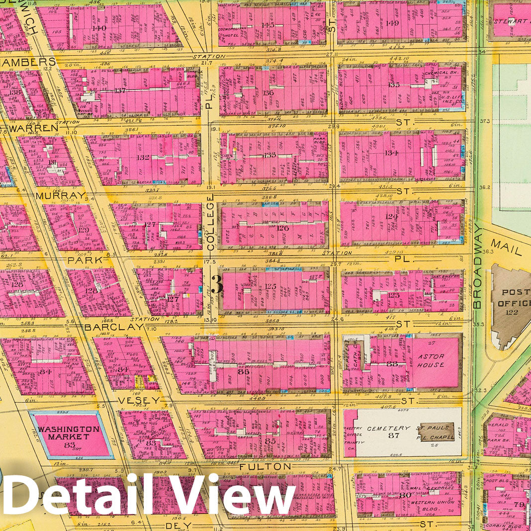 Manhattan, New York City - Fire Insurance Map, 1891 - Historical Map Print