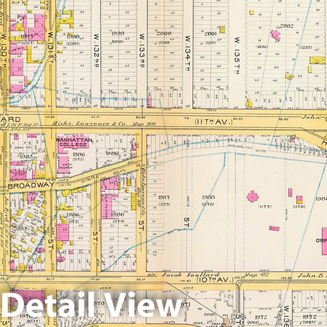 Ward 12, Manhattan - Fire Insurance Map, 1891 - Historical Map Print