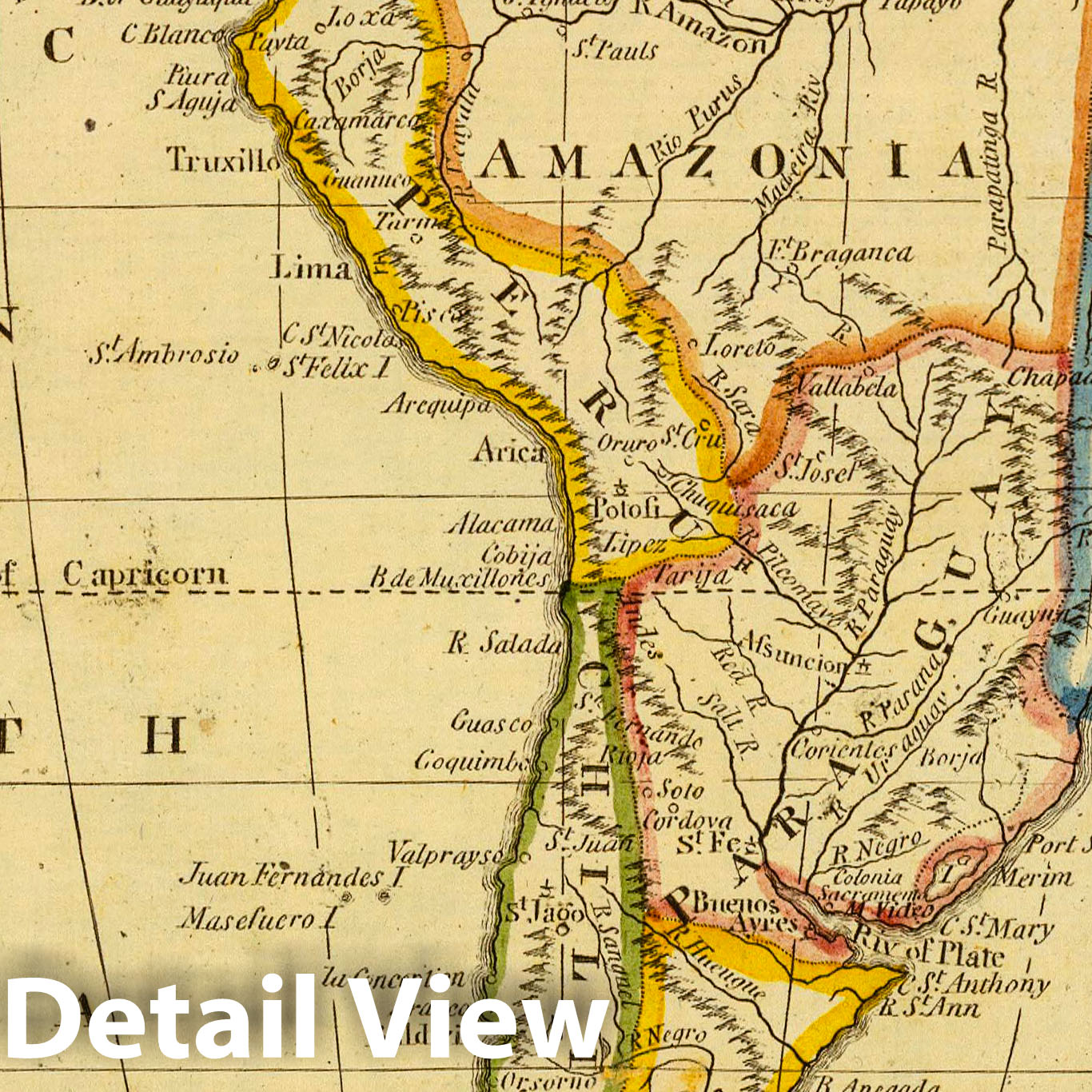 South America, 1821 - Historical Map Print