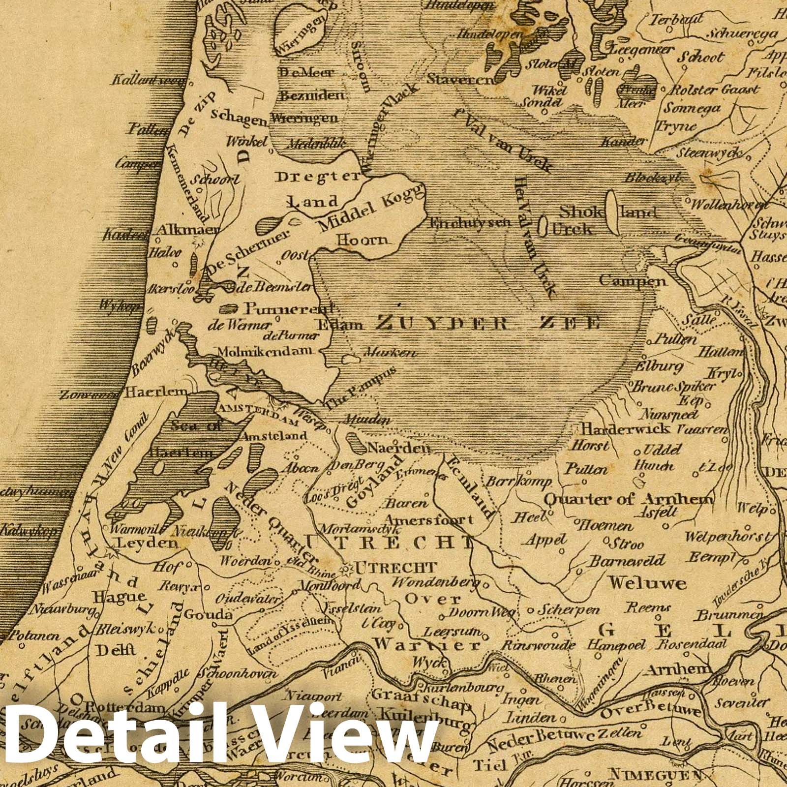 Netherlands - River Map, 1812 - Historical Map Print