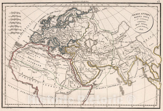 Historic Map : Orbis Antiqui Mappa Nova, 1824 - Vintage Wall Art