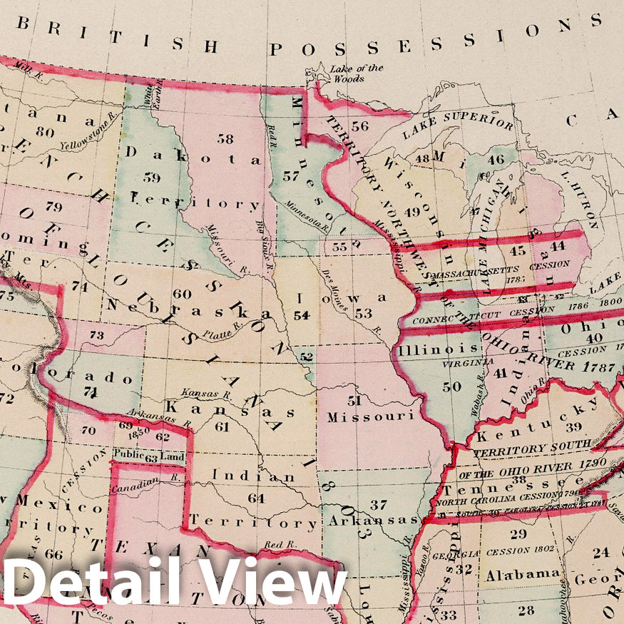 Historical Maps of the United States - Railroad Map, 1884 - Gray's National Atlas