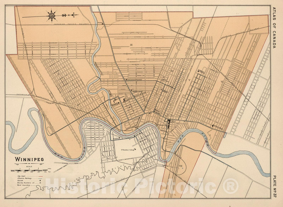 Historic Wall Map : No. 37, Winnipeg 1906 - Vintage Wall Art