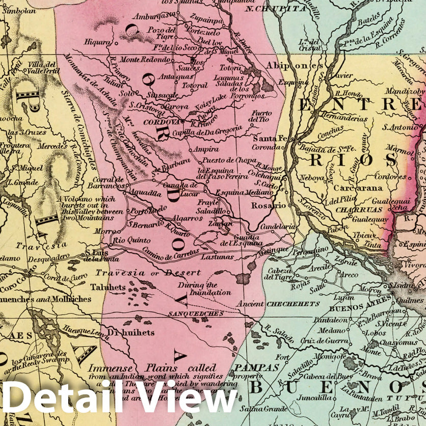 Chile, La Plata, and Montevideo, 1842 - Historical Map Print