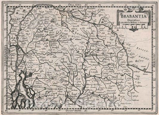 Historic Map : Belgium,Brabantia Ducatus 1636 , Vintage Wall Art