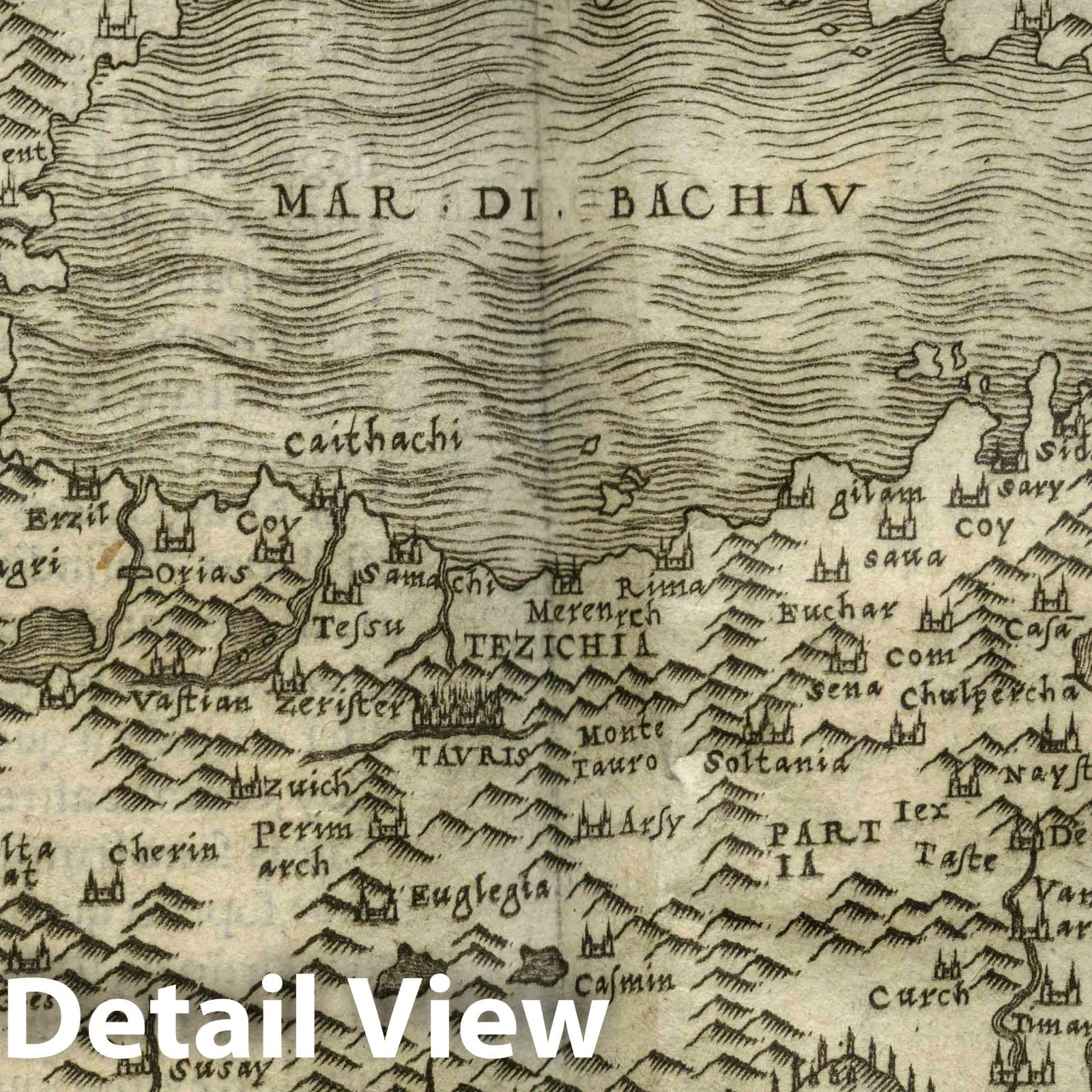 Persia - Route Map, 1548 - Historical Map Reproduction