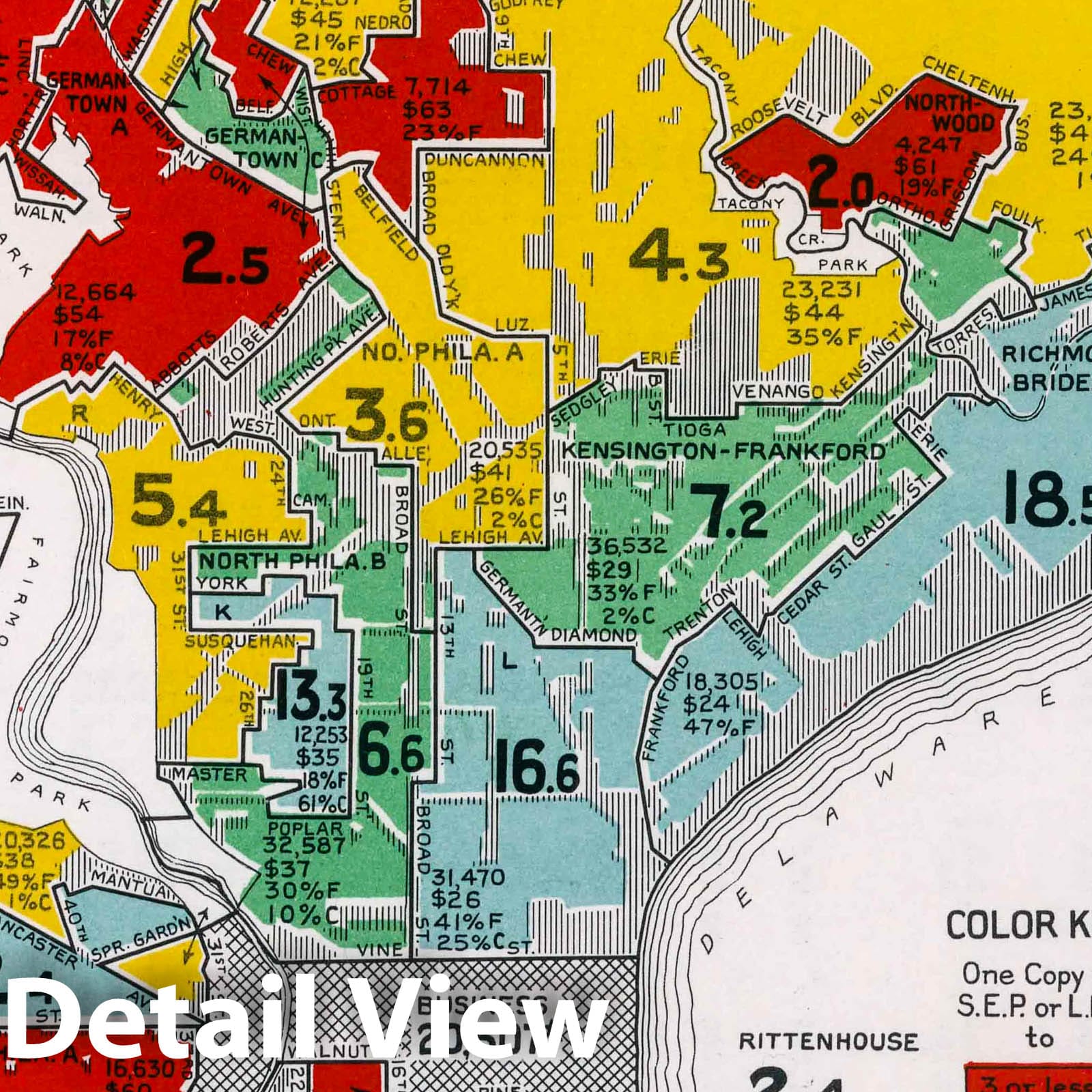 Philadelphia, Penn 1932 Historical Map Print - City Markets