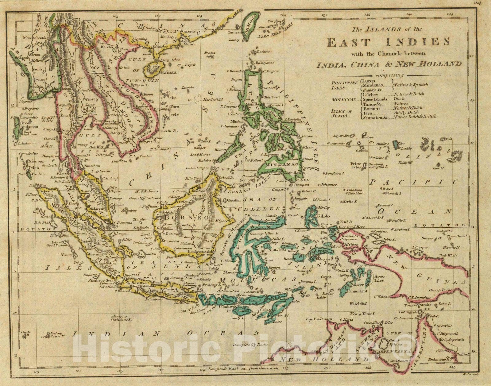 Historic Map : World Atlas Map, Islands of the East Indies. 1814 - Vintage Wall Art