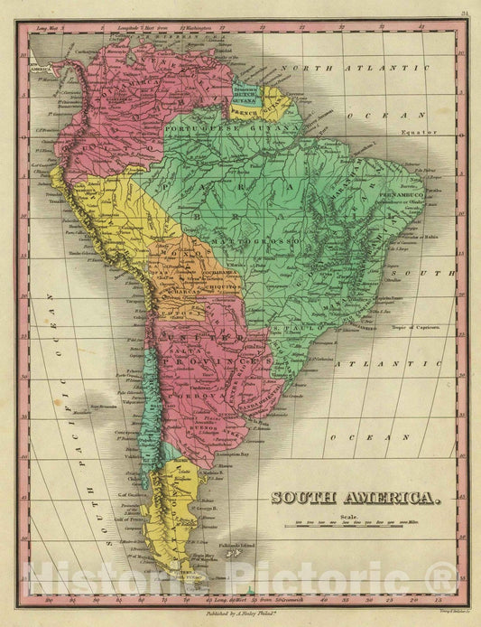 South America, 1831 - Historical Map Print
