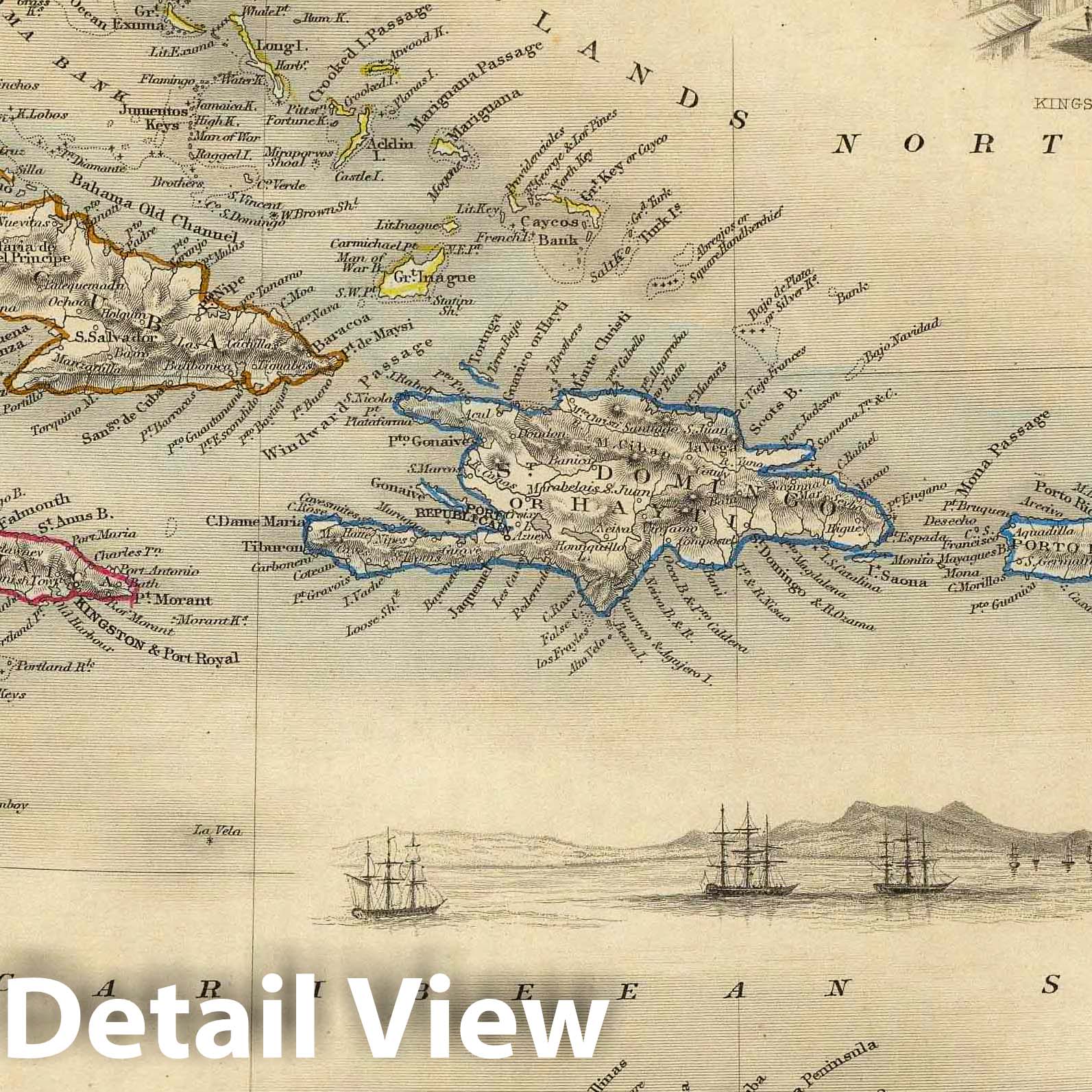 West Indies, 1851 - Historical Map Print