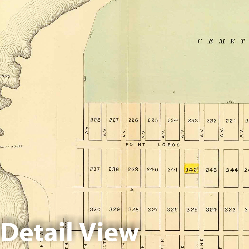 San Francisco, California - Plat No. 61, 1876 - Historical Map Print