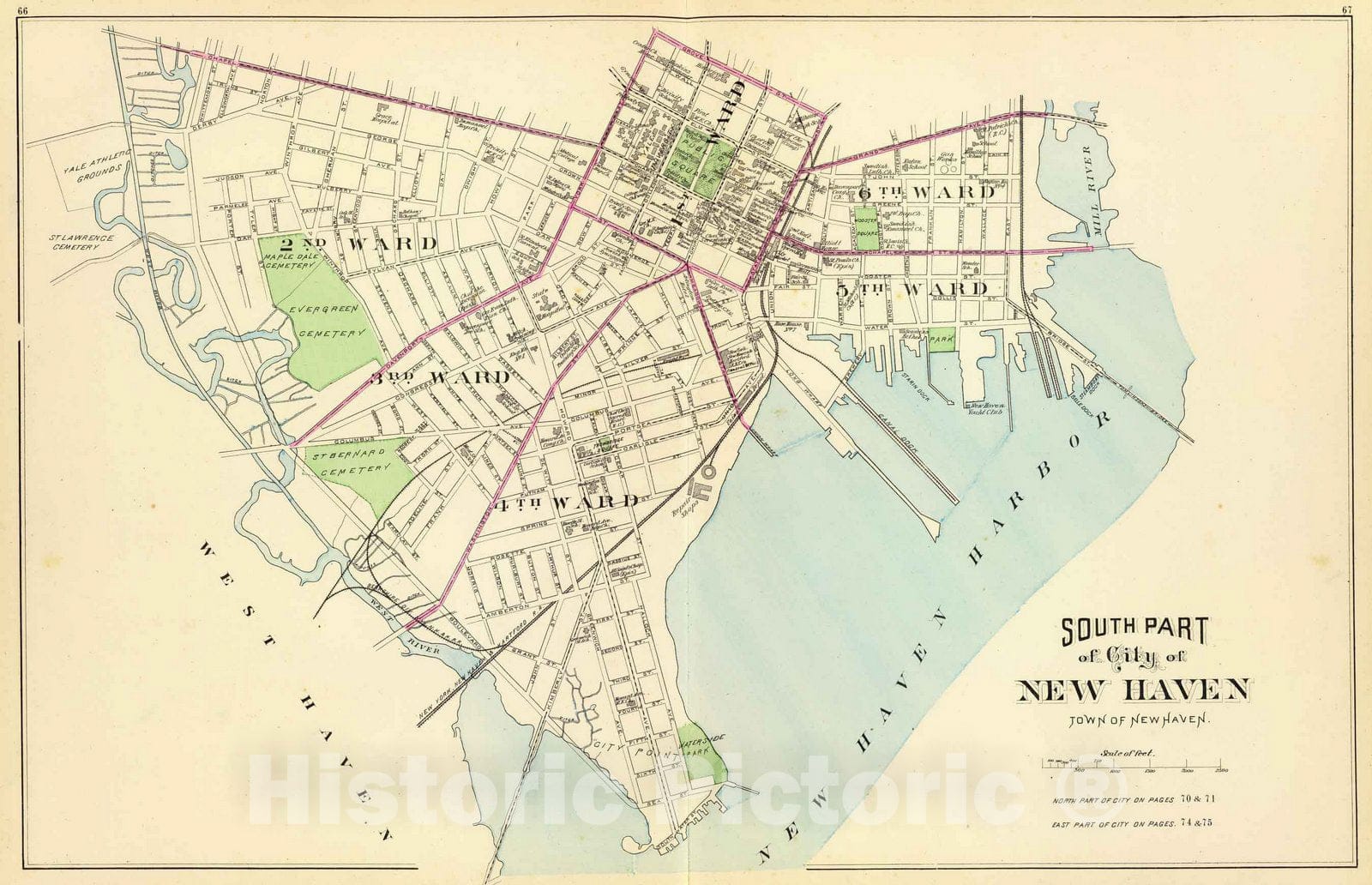 Historic Map : State Atlas Map, New Haven S. 1893 - Vintage Wall Art