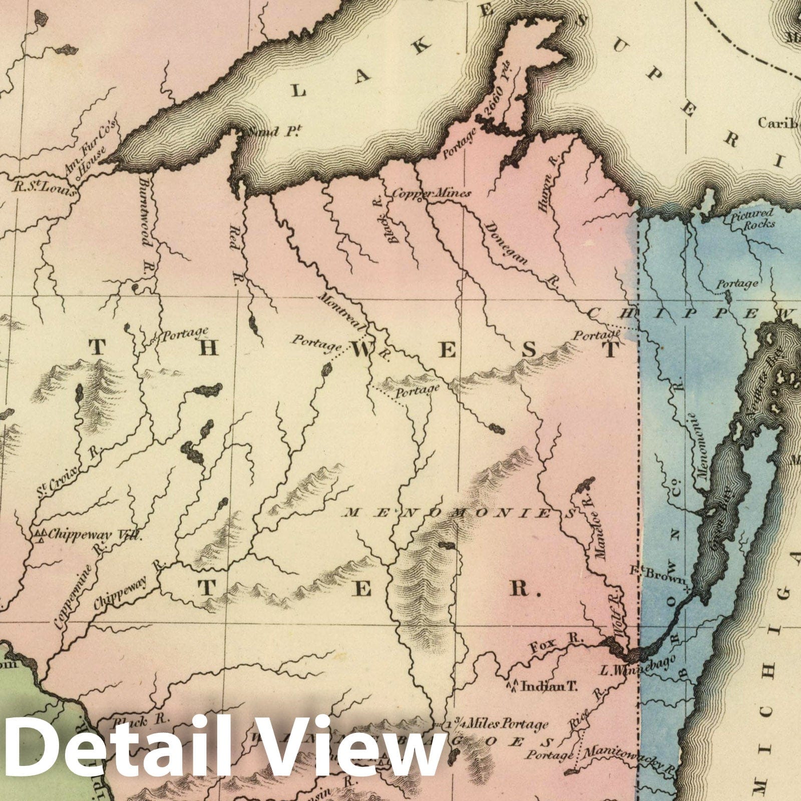 North Western and Michigan Territories, 1817 - Historical Map Print