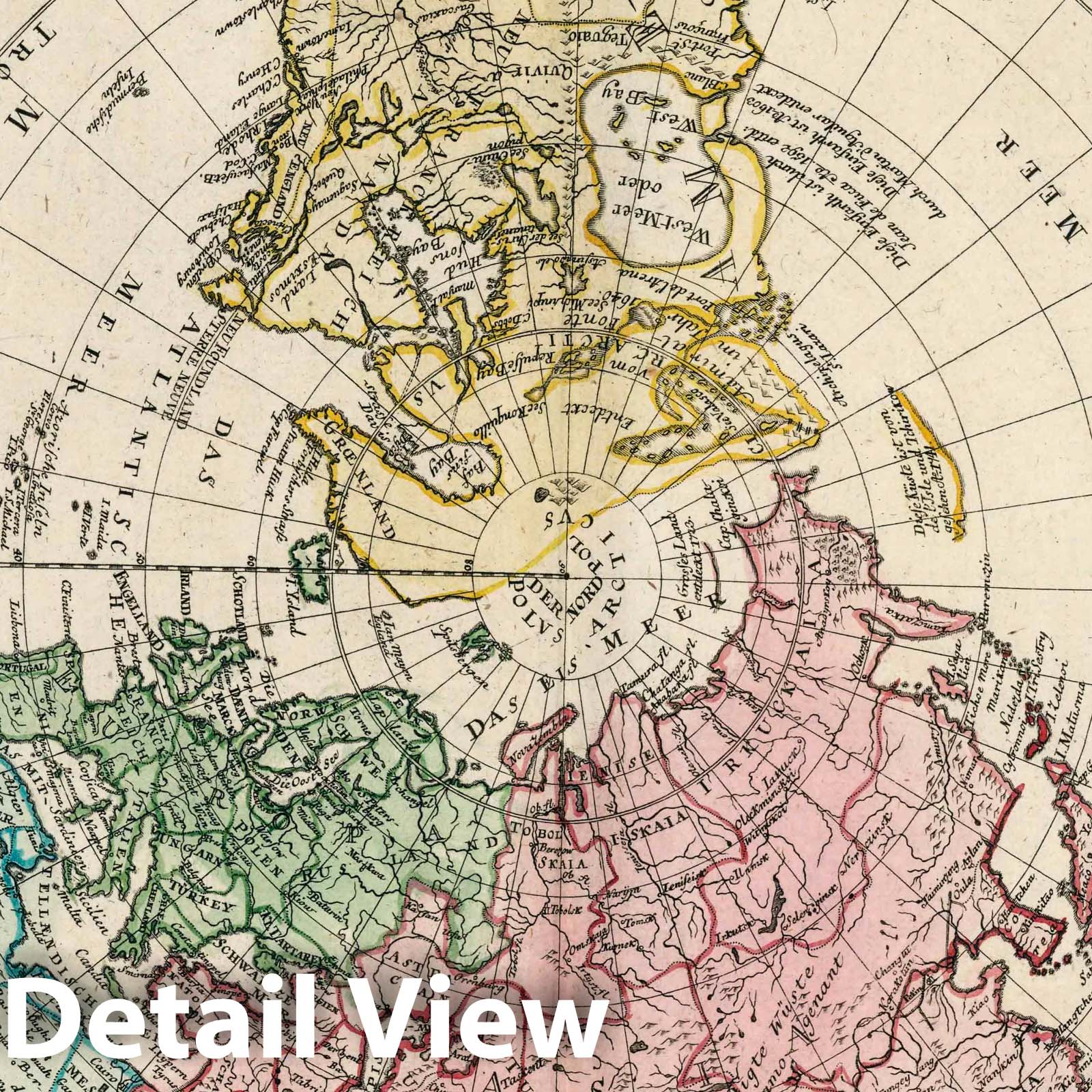 Northern Hemisphere - River Map, 1753 - Leonhard Euler Atlas Print