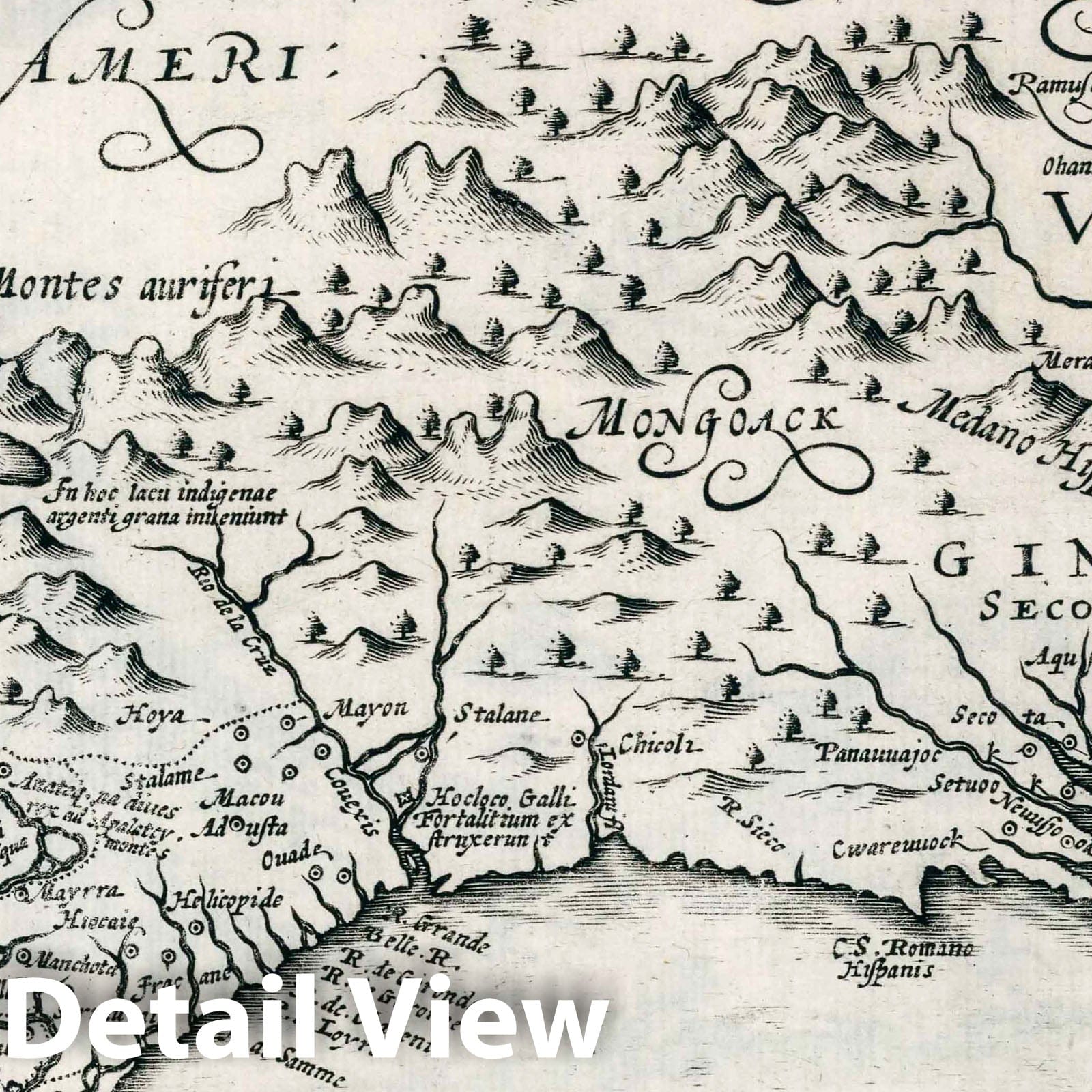 Virginia and Florida - River Map, 1636 - Historical Map Print