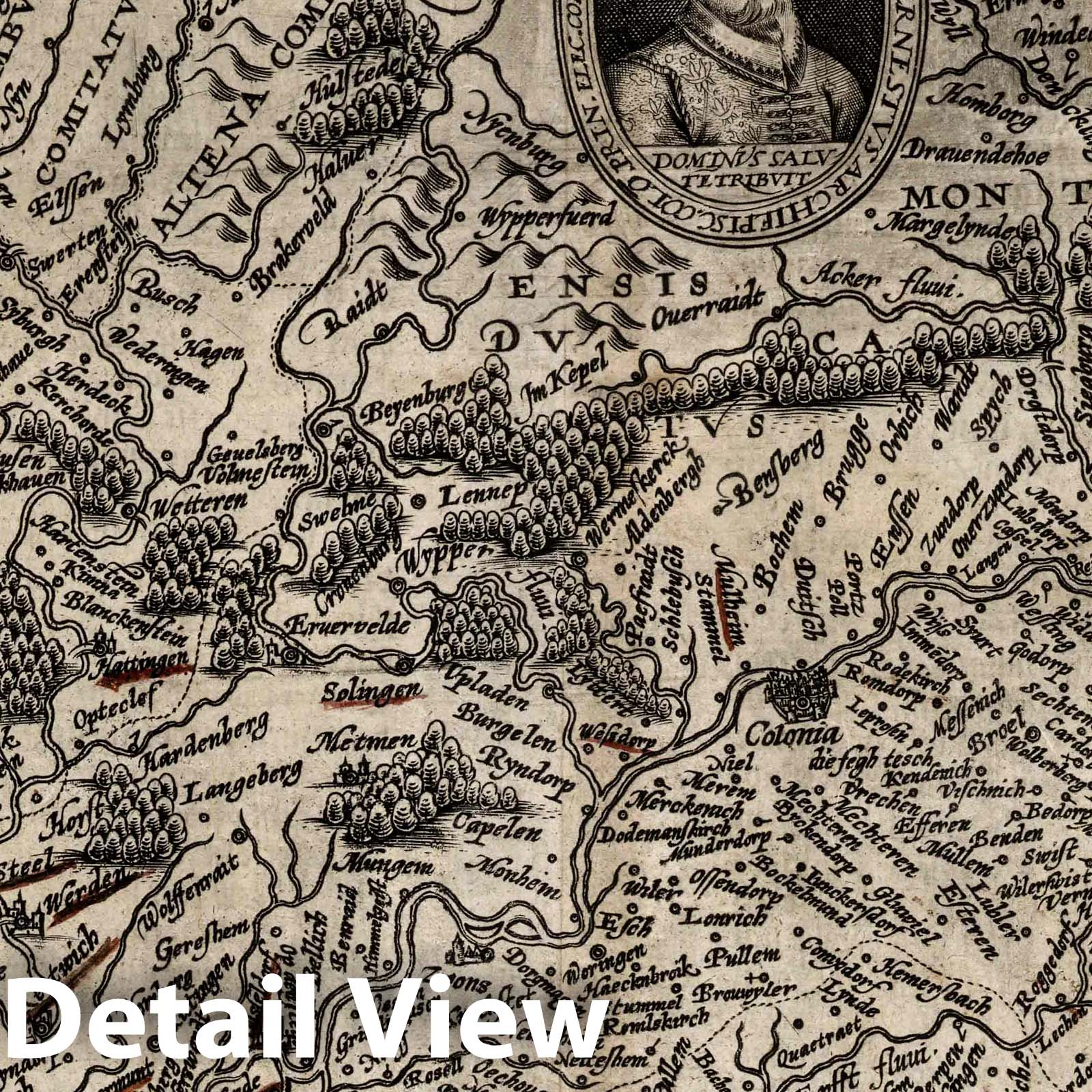 Cologne, 1600 - Historical Map Print from Geographisch Handtbuch