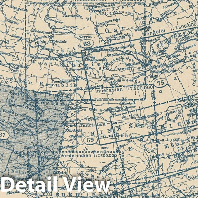 Historic Map : Index Map: 67. Iran - Turan, 1925 - Vintage Wall Art