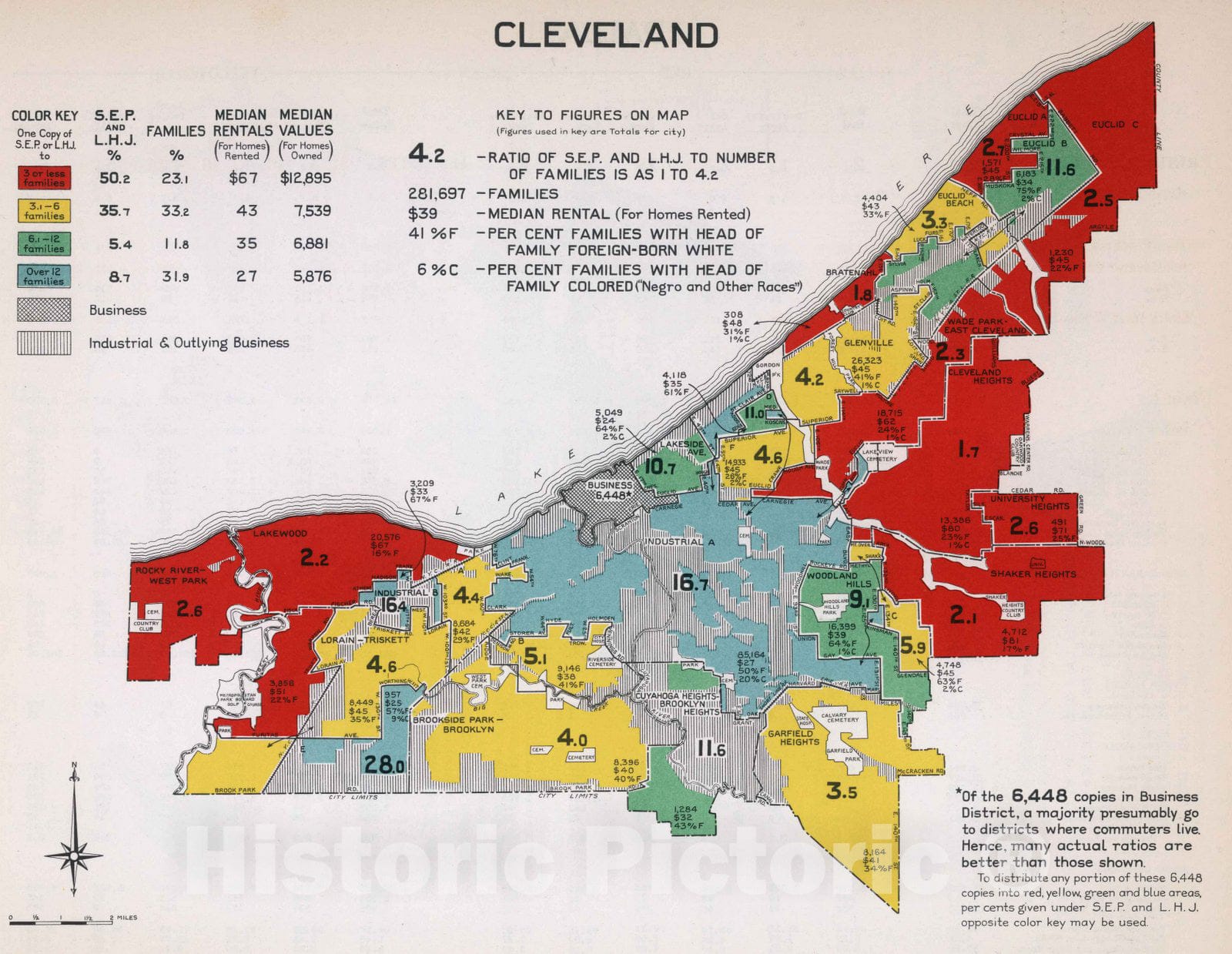 Historic Map : Cleveland. 1932 - Vintage Wall Art