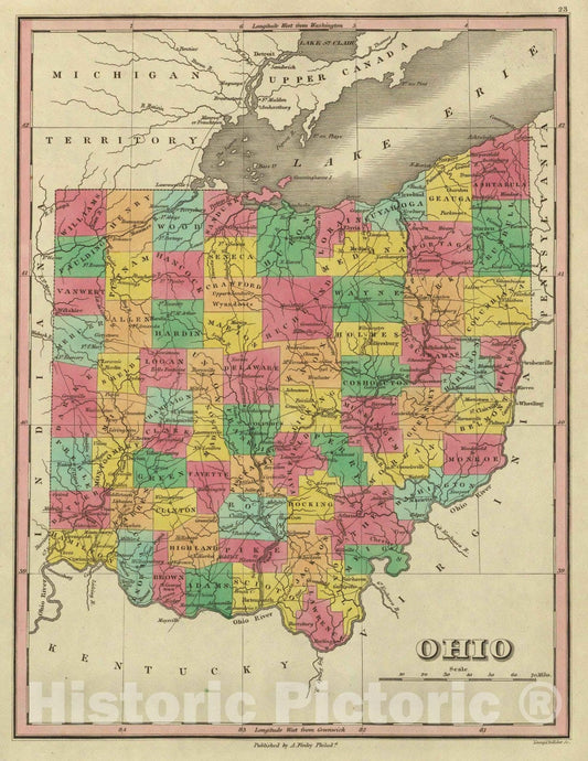 Ohio, 1831 - Historical Map Print