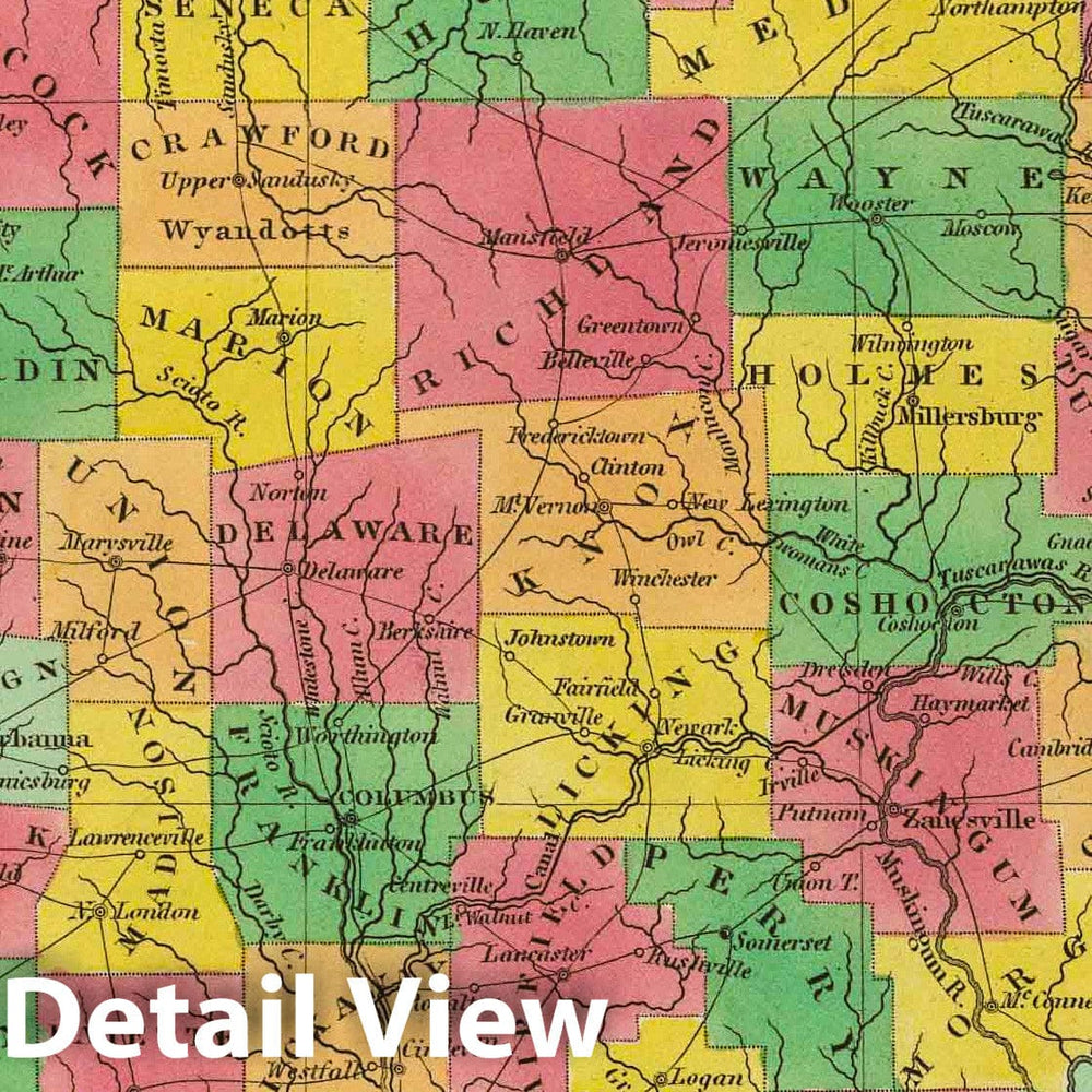 Historic Map : Classical Atlas Map, Ohio. 1831 - Vintage Wall Art