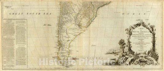 South America - Southern Section, 1776 - Historical Map Print