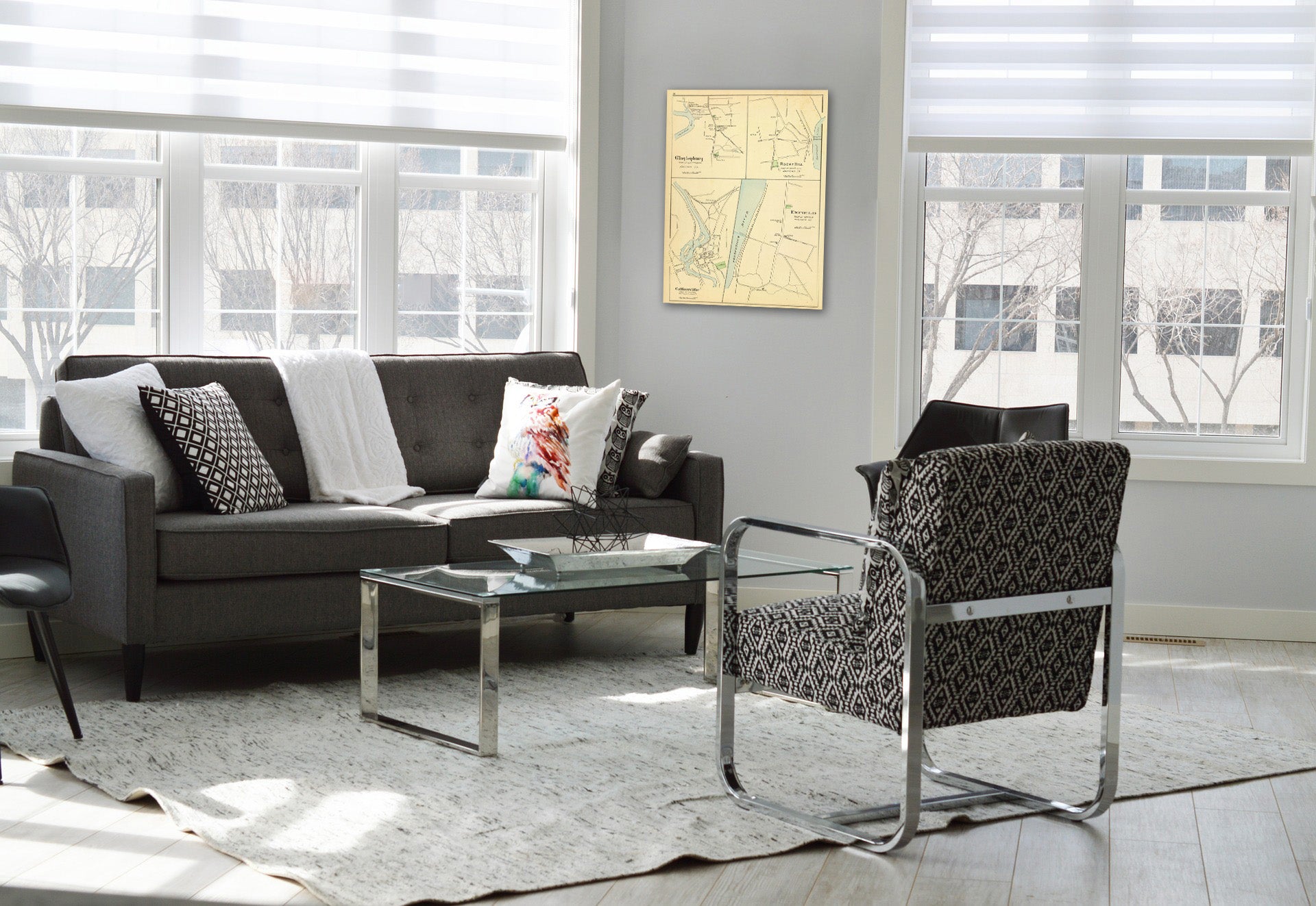 Historic Map : State Atlas Map, Enfield. 1893 - Vintage Wall Art