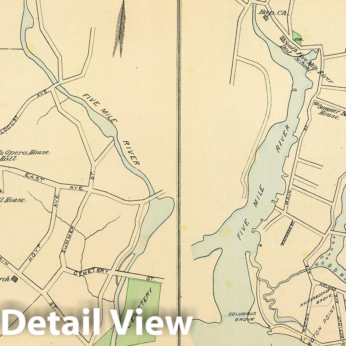 Historic Wall Map : State Atlas Map, New Canaan, Rowayton. 1893 - Vintage Wall Art