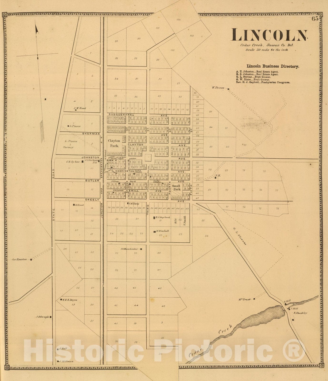 Historic Map : State Atlas Map, Lincoln. 1868 - Vintage Wall Art