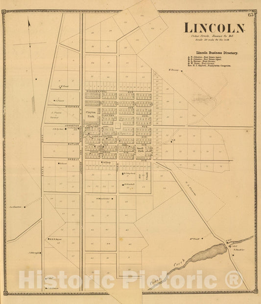 Historic Map : State Atlas Map, Lincoln. 1868 - Vintage Wall Art
