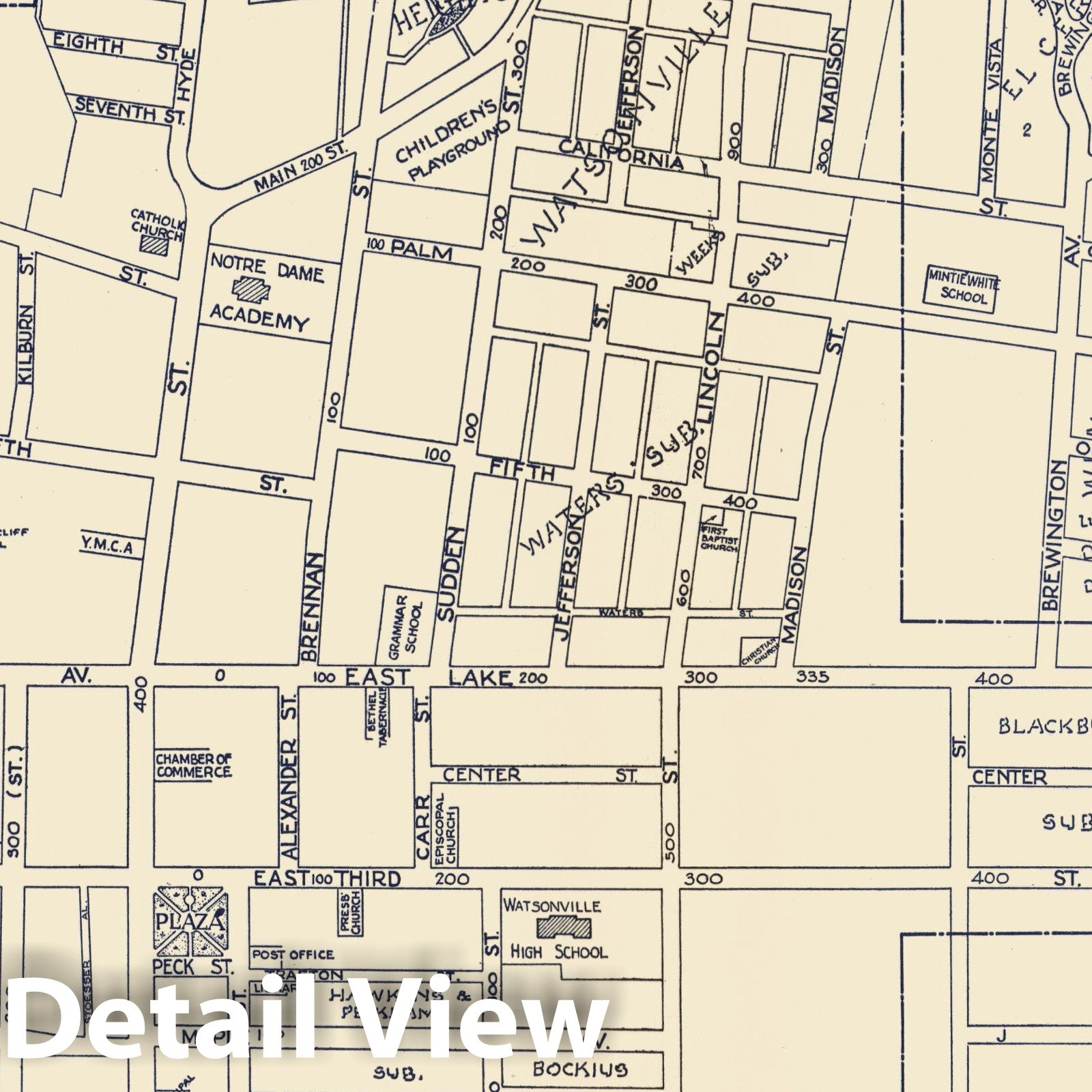 Watsonville, California - Road Map, 1938 - Thomas Bros. Atlas