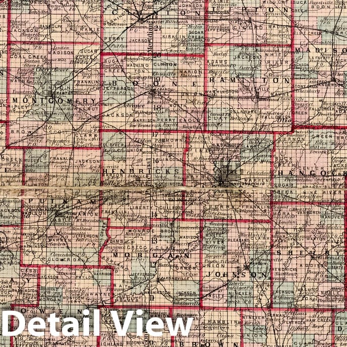 Indiana - Property Map, 1882 - Historical Map Print