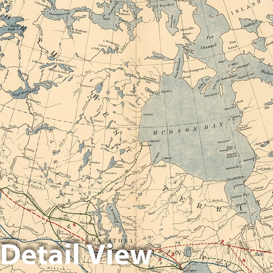 Canada Transcontinental Railways - Railroad Map, 1906 - Historical Map Print