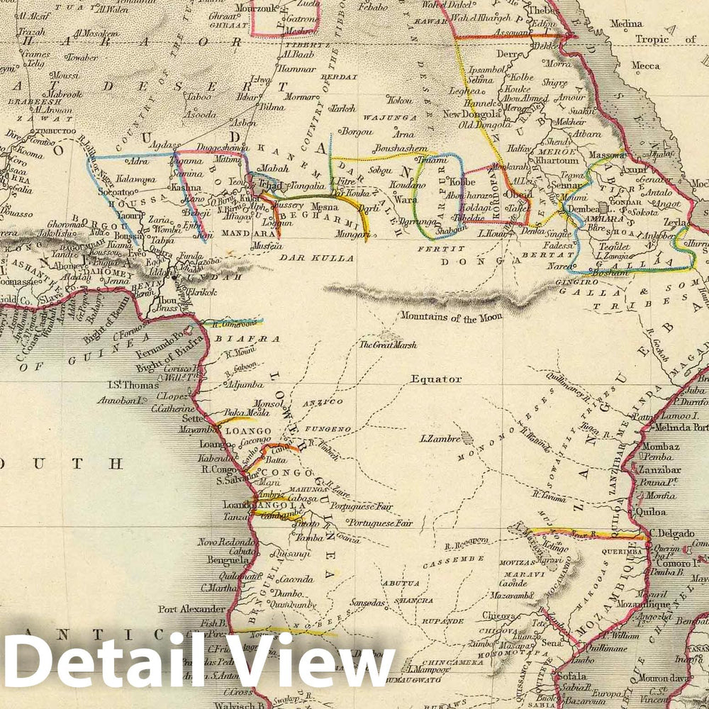 Historic Map : World Atlas Map, Africa. 1851 - Vintage Wall Art