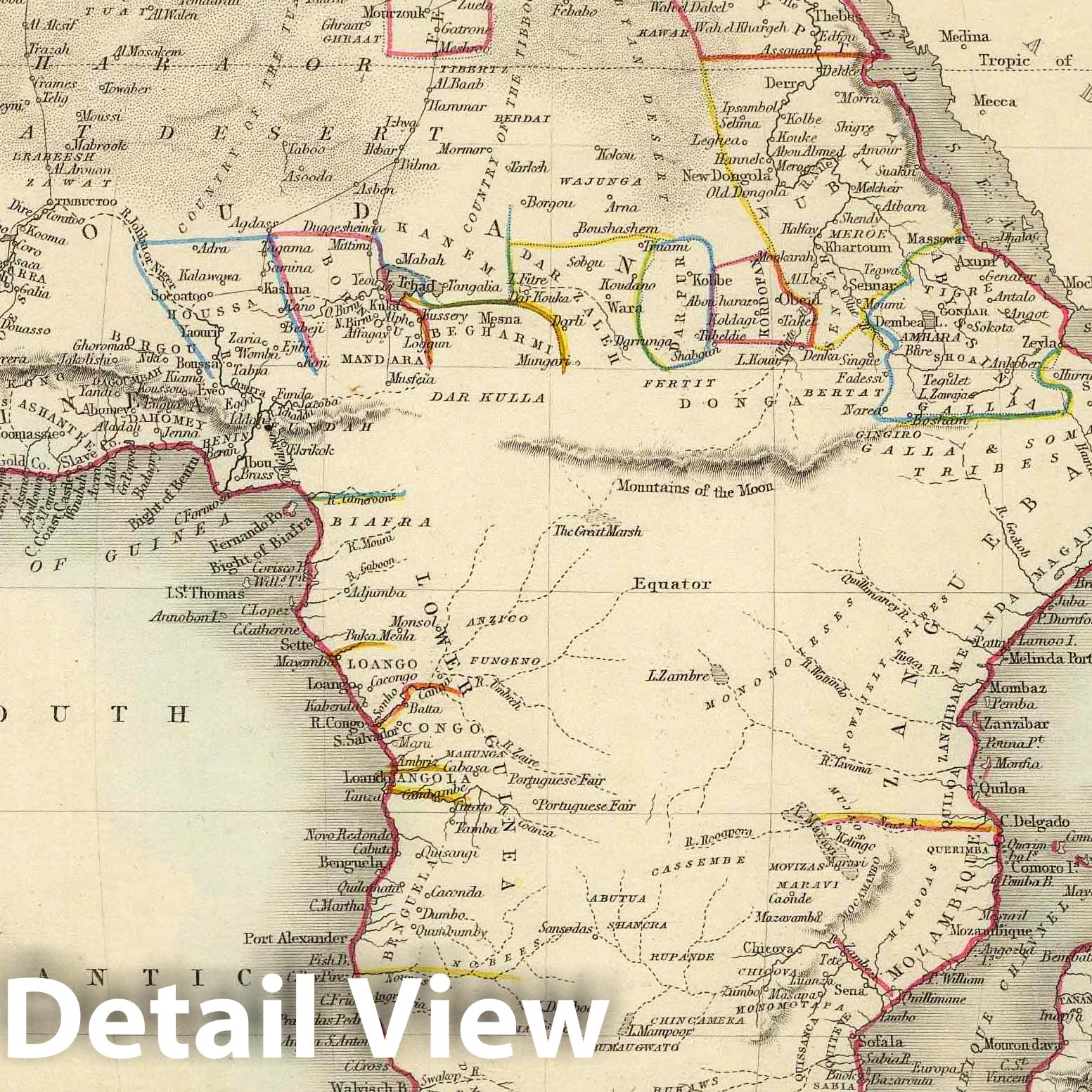 Africa, 1851 - Historical Map Print