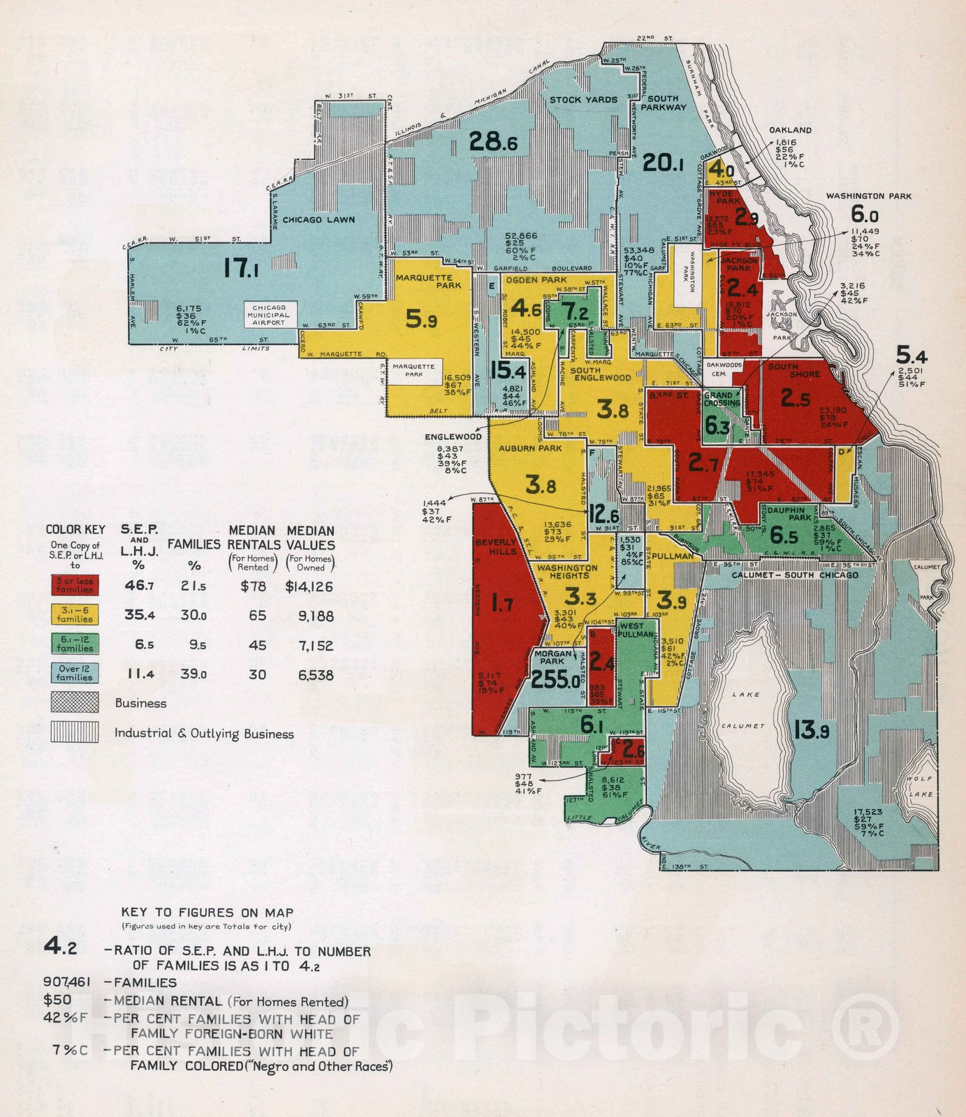 Historic Map : Chicago. 1932 v2 Vintage Wall Art
