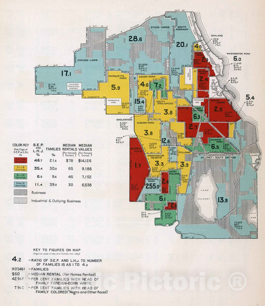 Historic Map : Chicago. 1932 v2 Vintage Wall Art