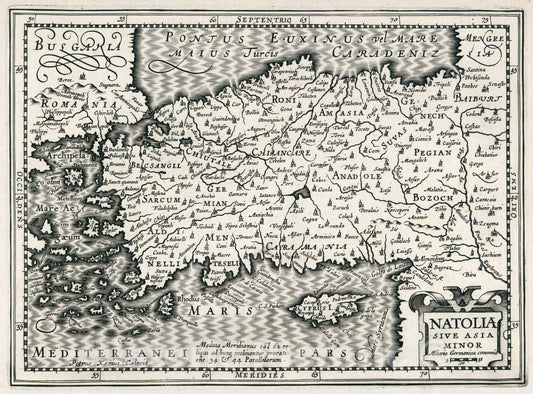 Historic Map : World Atlas Map, Natoliae sive Asia Minor 1636 - Vintage Wall Art