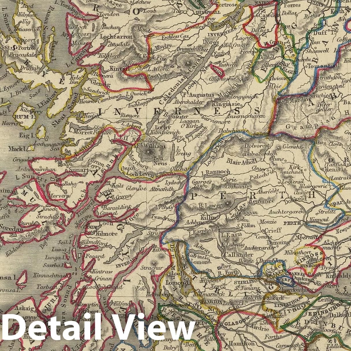 Scotland with Shetland Islands, 1851 - Historical Map Print