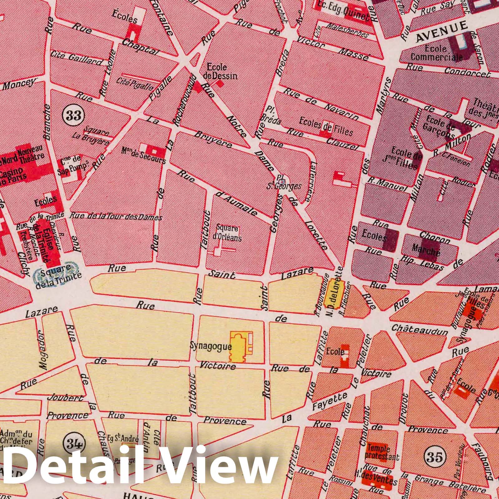 Paris, 9th Arrondissement, 1900 - Historical Map Print